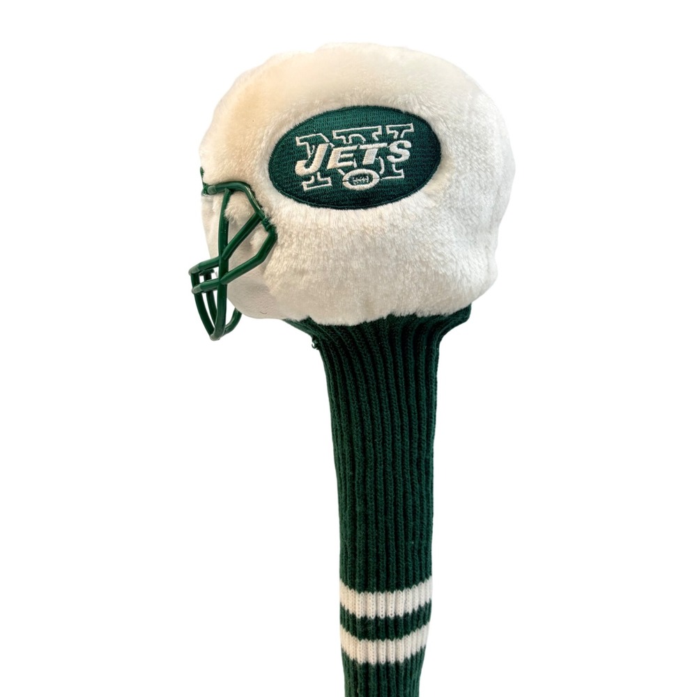 Vintage NFL New York Jets Golf Headcover Plush Helmet Shaped Knit Sock Green